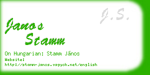 janos stamm business card