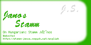 janos stamm business card